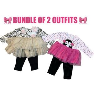 Baby Essentials 3M Leopard and Penguin Tutu Outfit Set